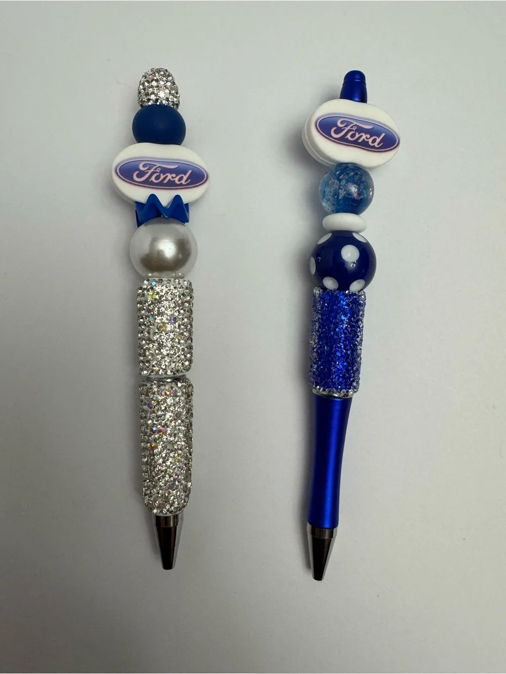 Ford Decorative Blue and Silver Beaded Pens